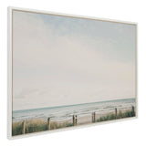Sylvie Pale Sky framed canvas art showing a beach and pale sky scene by Emiko and Mark Franzen