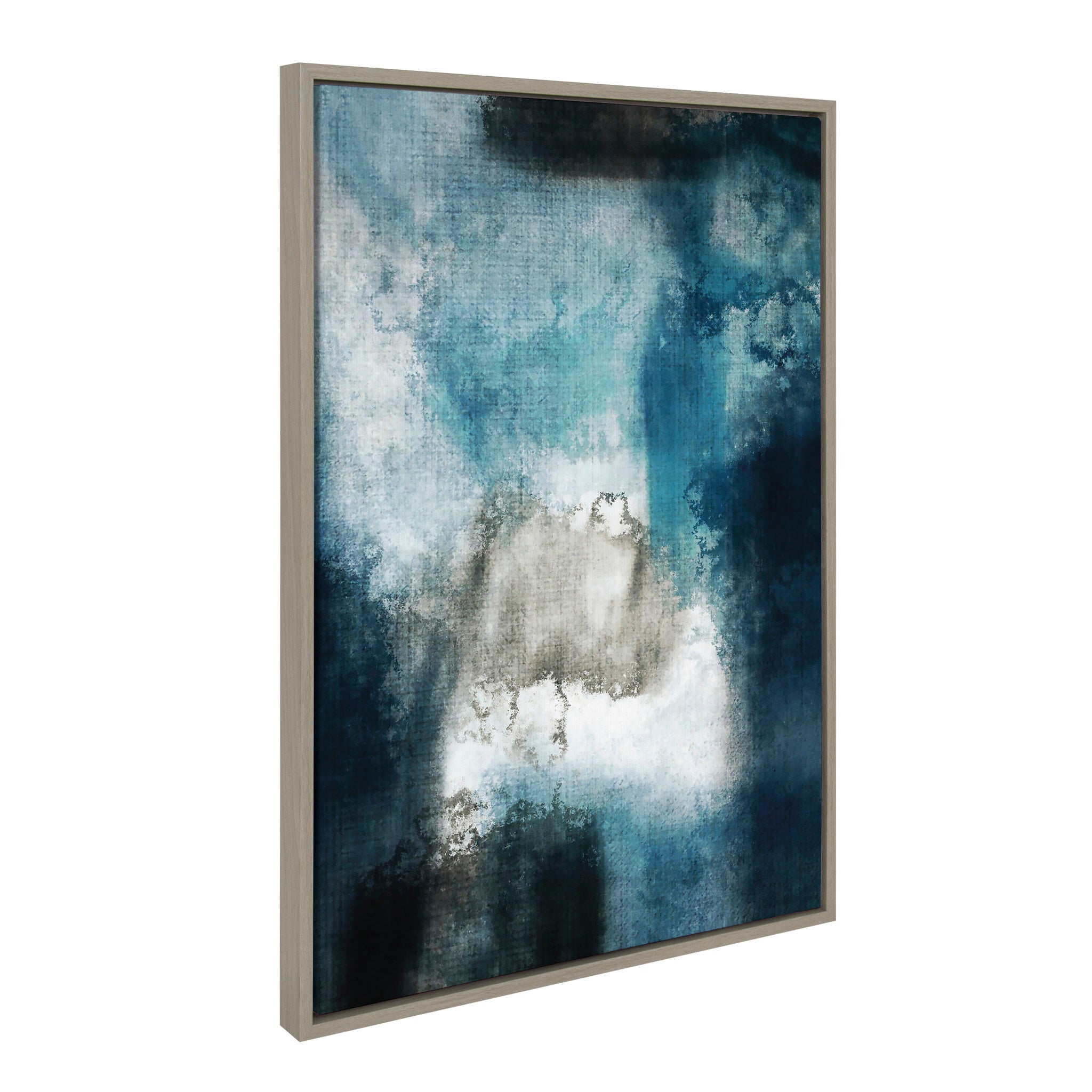 Sylvie Aqua Abstract 2 Framed Canvas by kateandlaurel - product image 2 for Resin Society