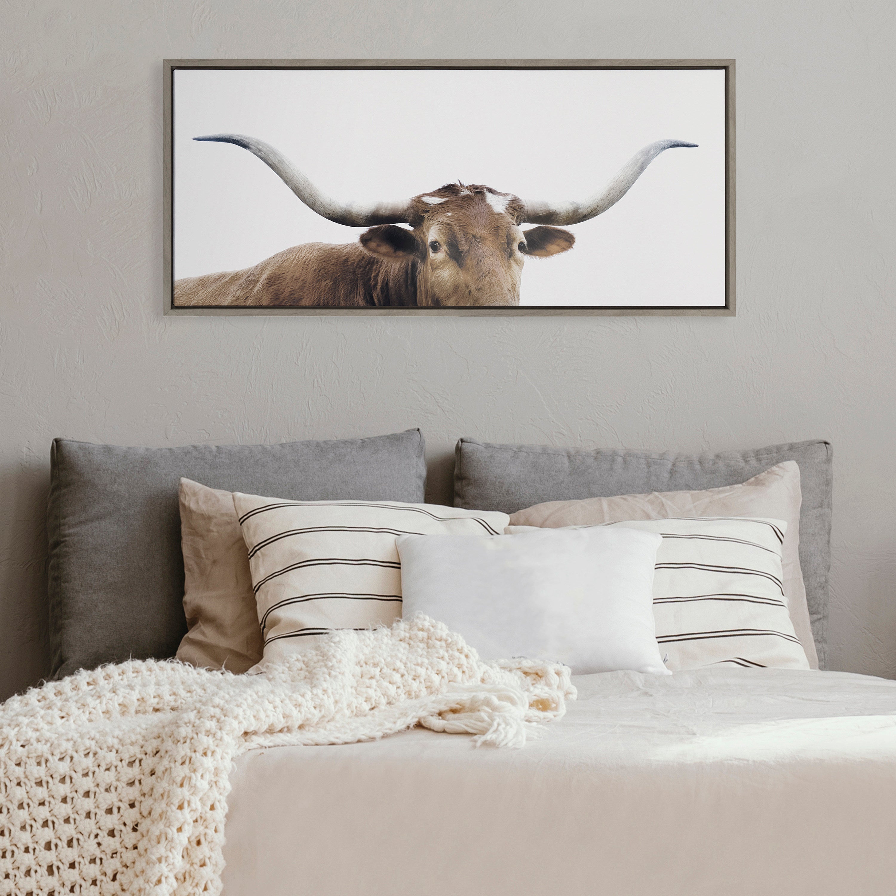 Sylvie Texas Longhorn Framed Canvas by kateandlaurel - product image 5 for Resin Society