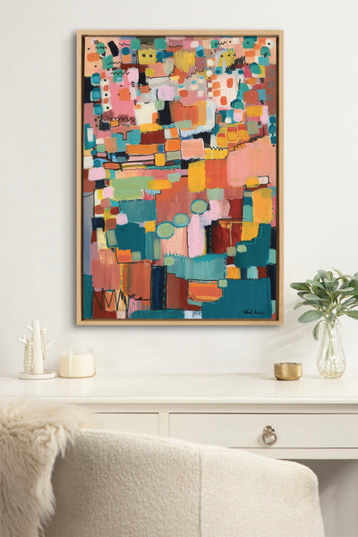 Sylvie Sunset Fiesta Framed Canvas by Leah Nadeau by kateandlaurel - product image 4 for Resin Society