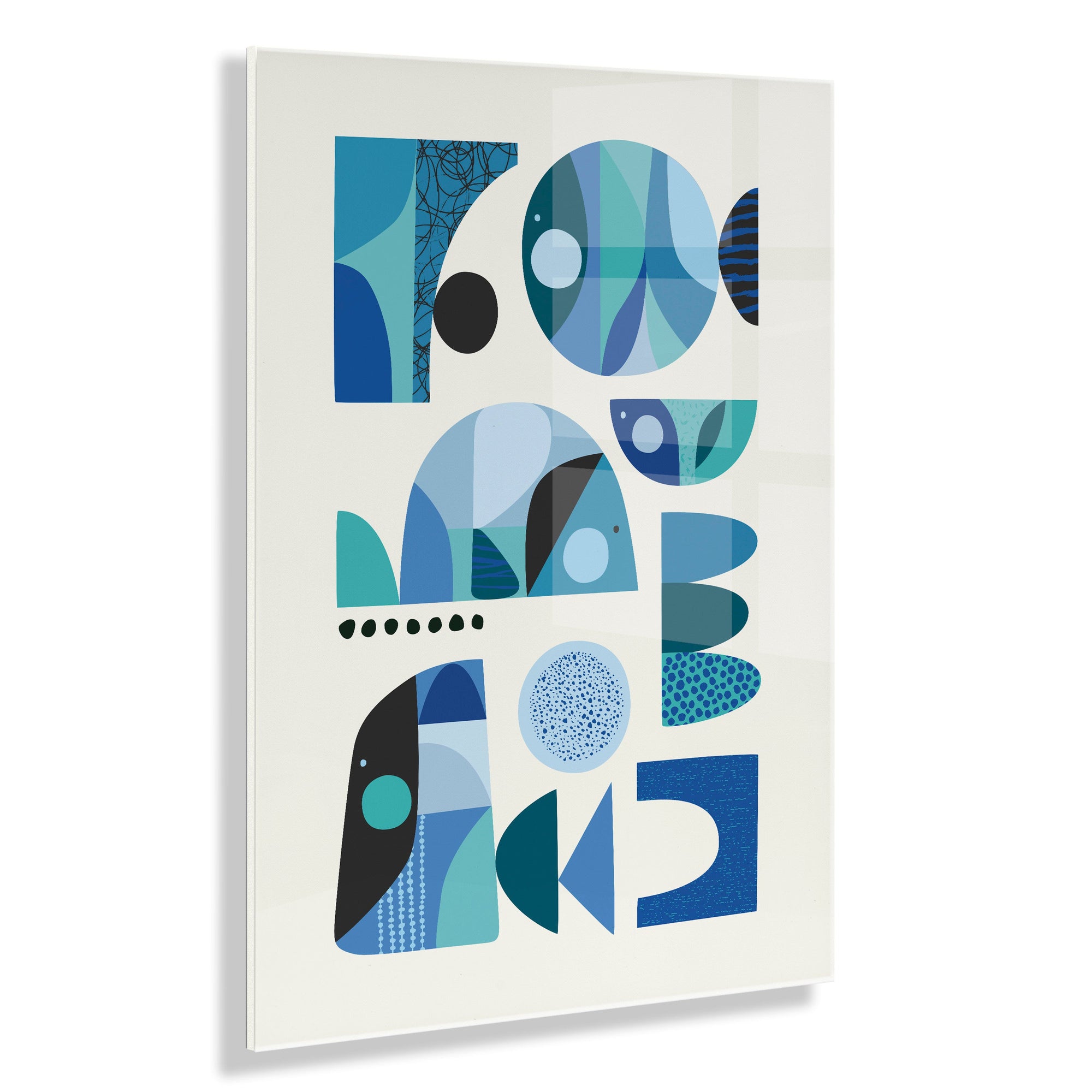 Mid Century Fish Blue Floating Acrylic Art by kateandlaurel - product image 12 for Resin Society