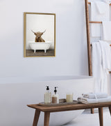 Sylvie Highland Cow in Tub Color Framed Canvas