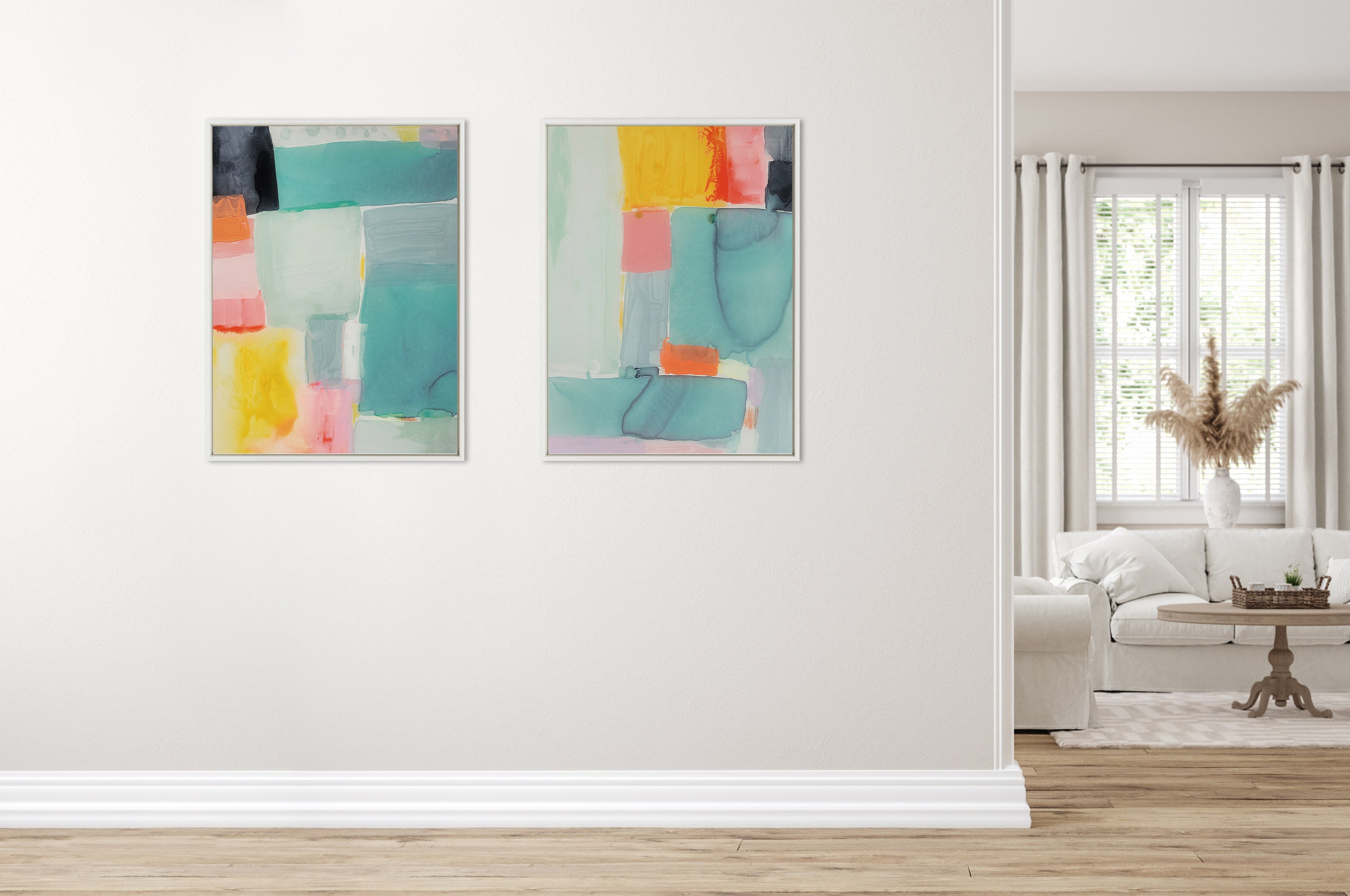 Sylvie United Colors I Framed Canvas by Amy Lighthall