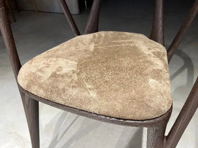Luxury premium solid walnut chair in Italian style with natural wood finish