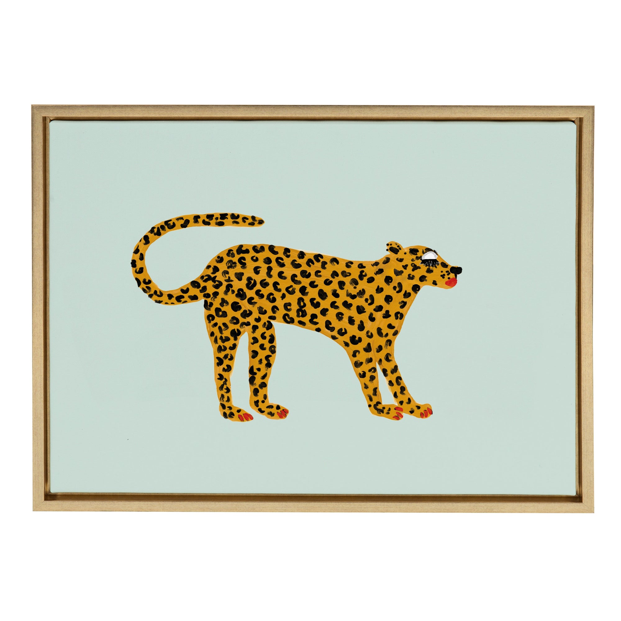 Sylvie Glam Cat Framed Canvas by Kendra Dandy of Bouffants and Broken Hearts