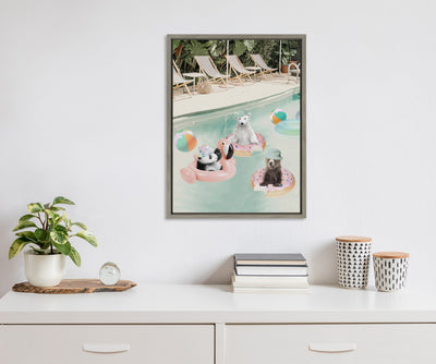 Sylvie Pool Party Framed Canvas by July Art Prints