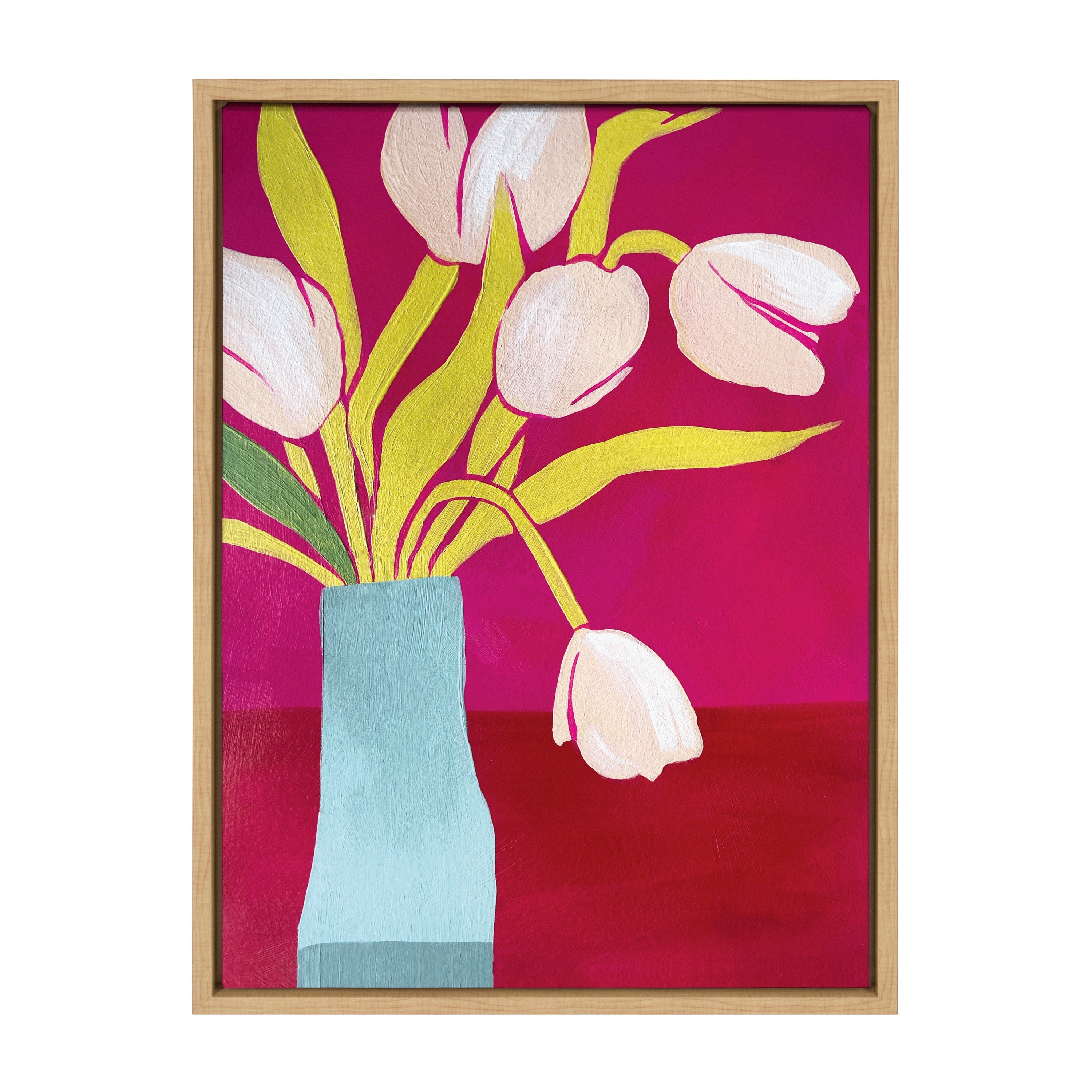 Sylvie Pink Tulips Framed Canvas by kateandlaurel - product image 2 for Resin Society