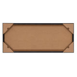Rectangular framed canvas with brown backing board secured by triangular cardboard corner protectors on a white background.