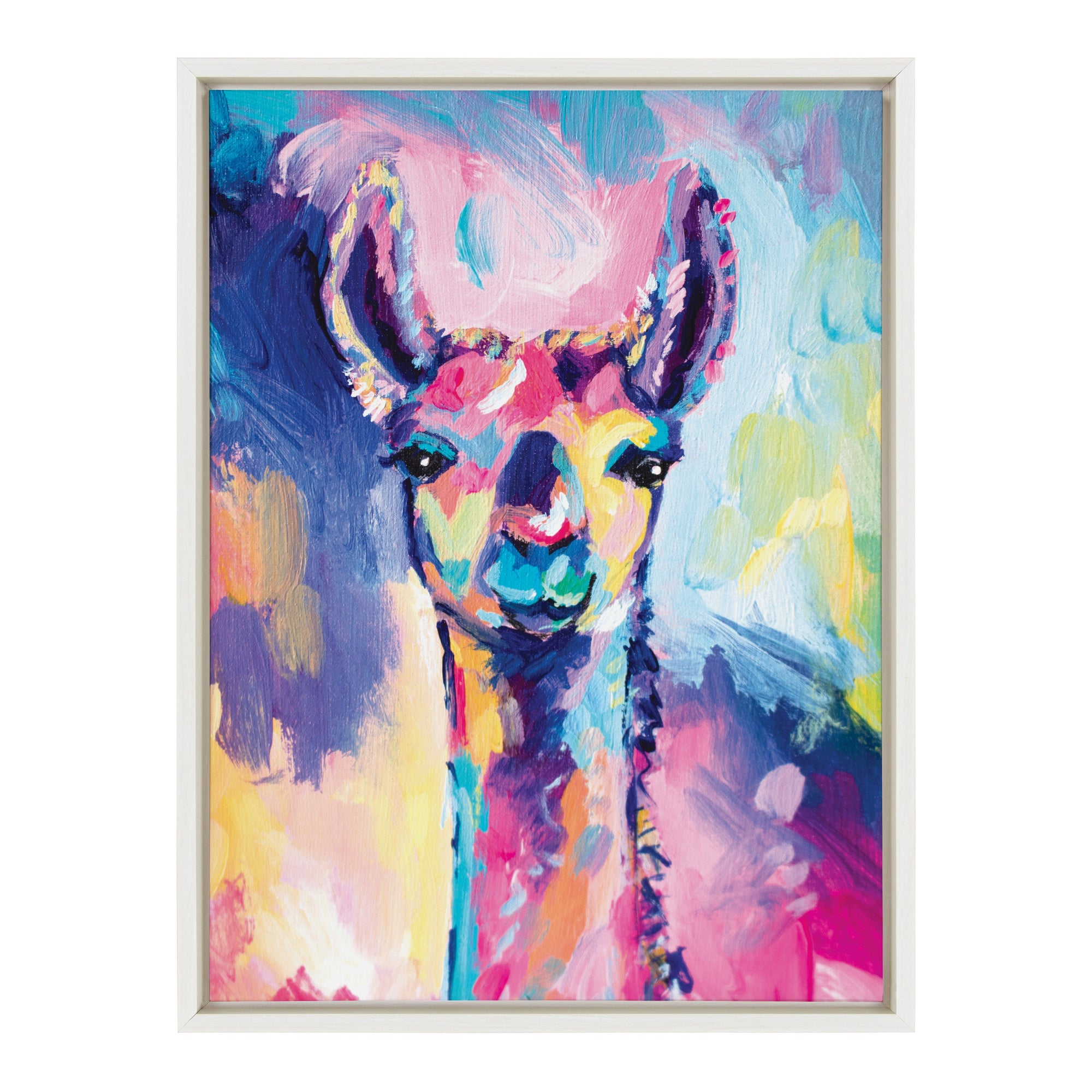 Sylvie Lolly The Llama Framed Canvas by Rachel Christopoulos by kateandlaurel - product image 10 for Resin Society
