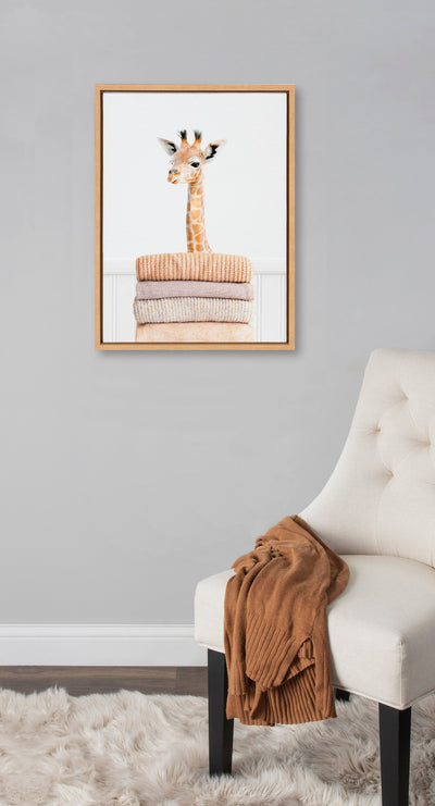 Sylvie Fold Giraffe Framed Canvas by kateandlaurel - product image 10 for Resin Society