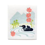 Loons on the lake Swedish Dishcloth by sweetgum home, LLC - main product image for Resin Society
