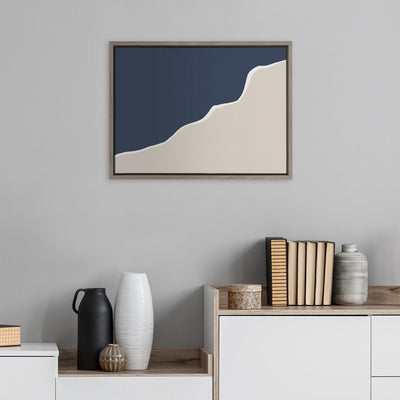 Sylvie Ocean and Beach Abstract Landscape Framed Canvas by kateandlaurel - product image 4 for Resin Society