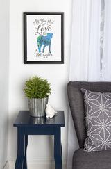 Sylvie Love and a Rottweiler Watercolor Framed Canvas, Black 11x14 by kateandlaurel - product image 5 for Resin Society