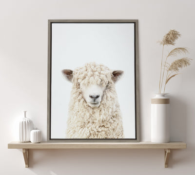 Sylvie Sheep Bangs Portrait Framed Canvas by Amy Peterson Art Studio
