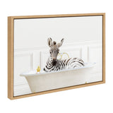 Sylvie Zebra In Bubble Bath Neutral Style Framed Canvas by kateandlaurel - main product image for Resin Society