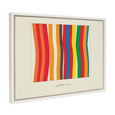 Sylvie Im Parallel to Myself framed canvas art by Amber Vittoria in a white frame