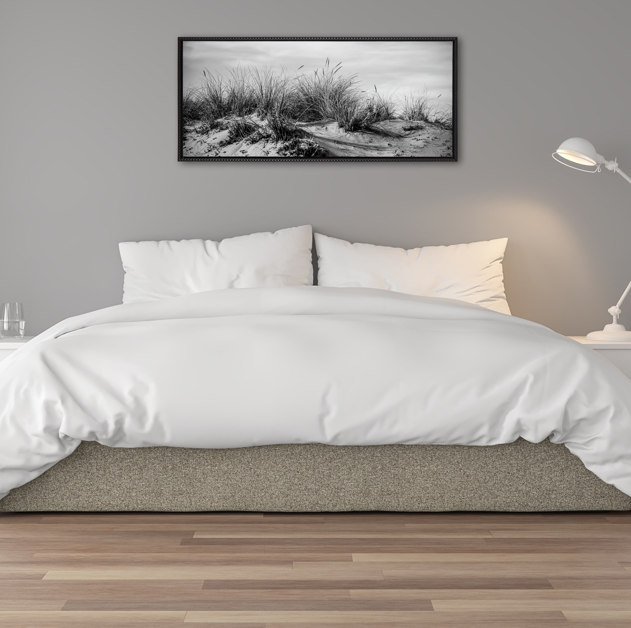 Sylvie Beaded Point Reyes No 4 Black and White Framed Canvas by Crystal Lynn Collins