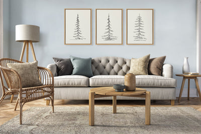 Sylvie Minimalist Evergreen Trees Framed Canvas Set by The Creative by kateandlaurel - product image 4 for Resin Society