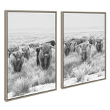 Sylvie Herd of Highland Cows Framed Canvas by The Creative Bunch Studio by kateandlaurel - product image 2 for Resin Society