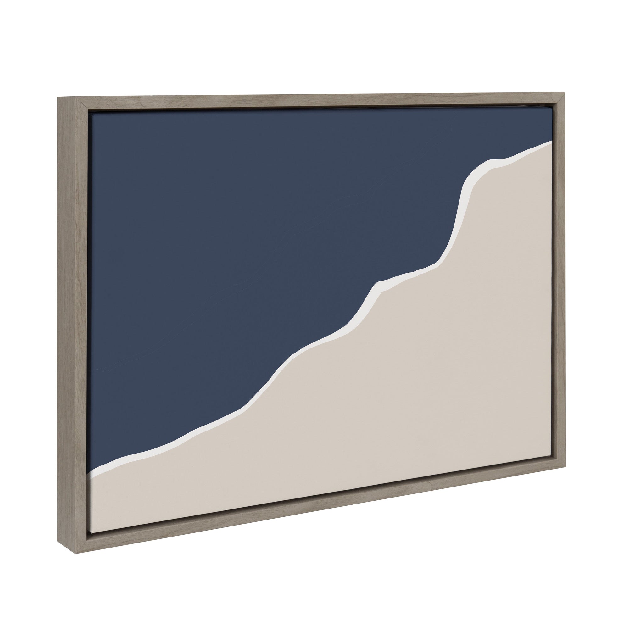 Sylvie Ocean and Beach Abstract Landscape Framed Canvas by kateandlaurel - main product image for Resin Society