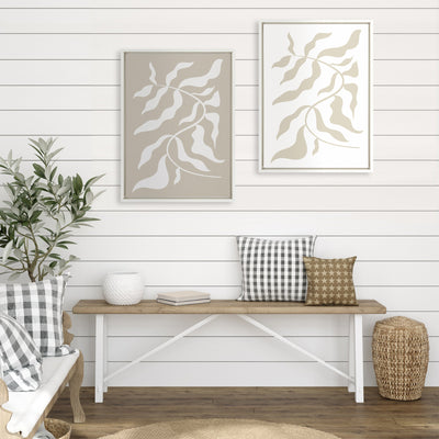 Sylvie Modern Matisse Inspired Botanical White on Beige and Beige on by kateandlaurel - product image 5 for Resin Society