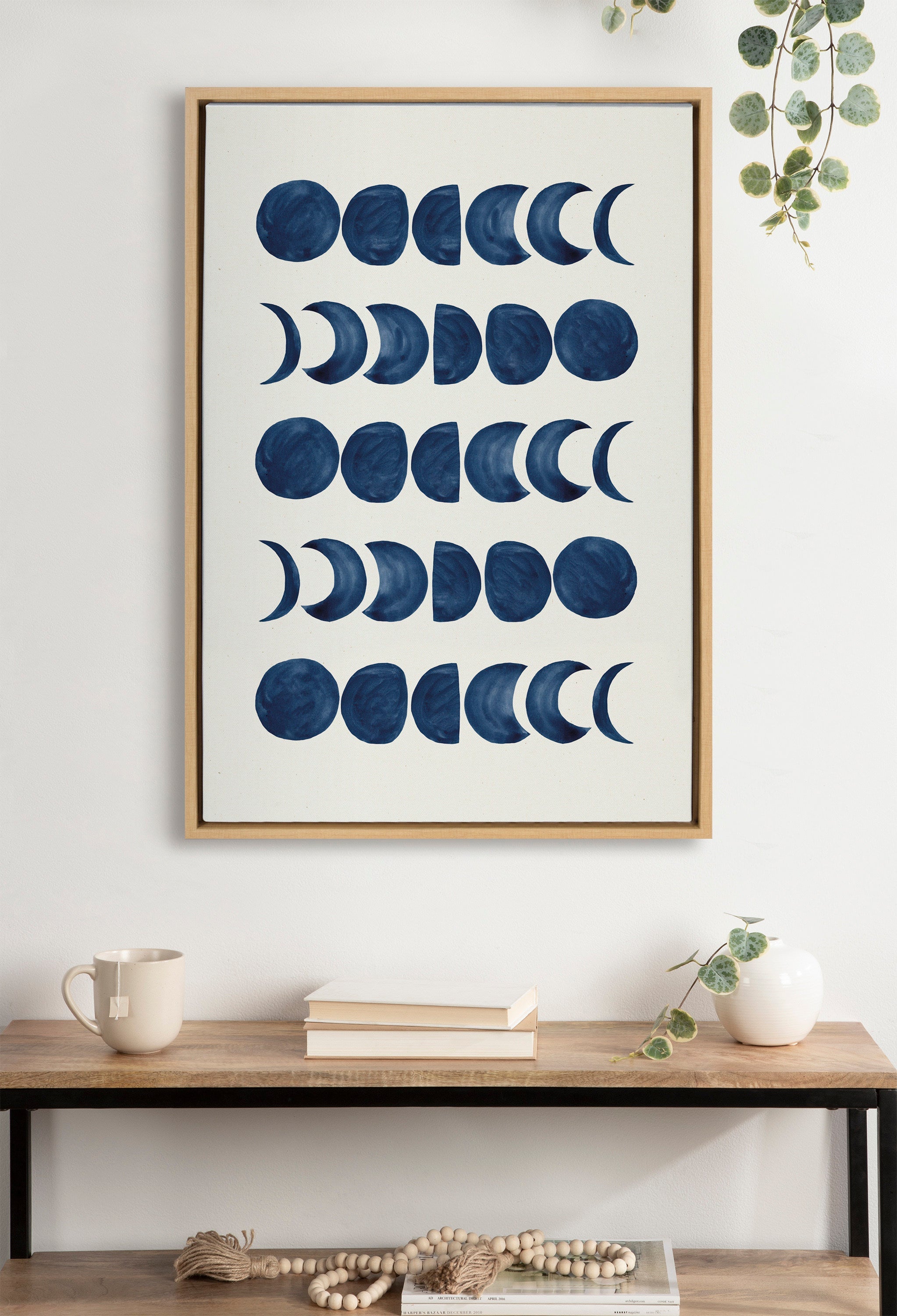Sylvie Moon Phases Framed Canvas