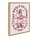 Sylvie Mitts Off western cowgirl framed canvas artwork showing a playful cowgirl portrait in a modern floating frame.