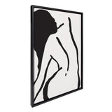 Sylvie Timeless Feminine Figural Drawing 2 Black and White Framed Canvas by kateandlaurel - main product image for Resin Society