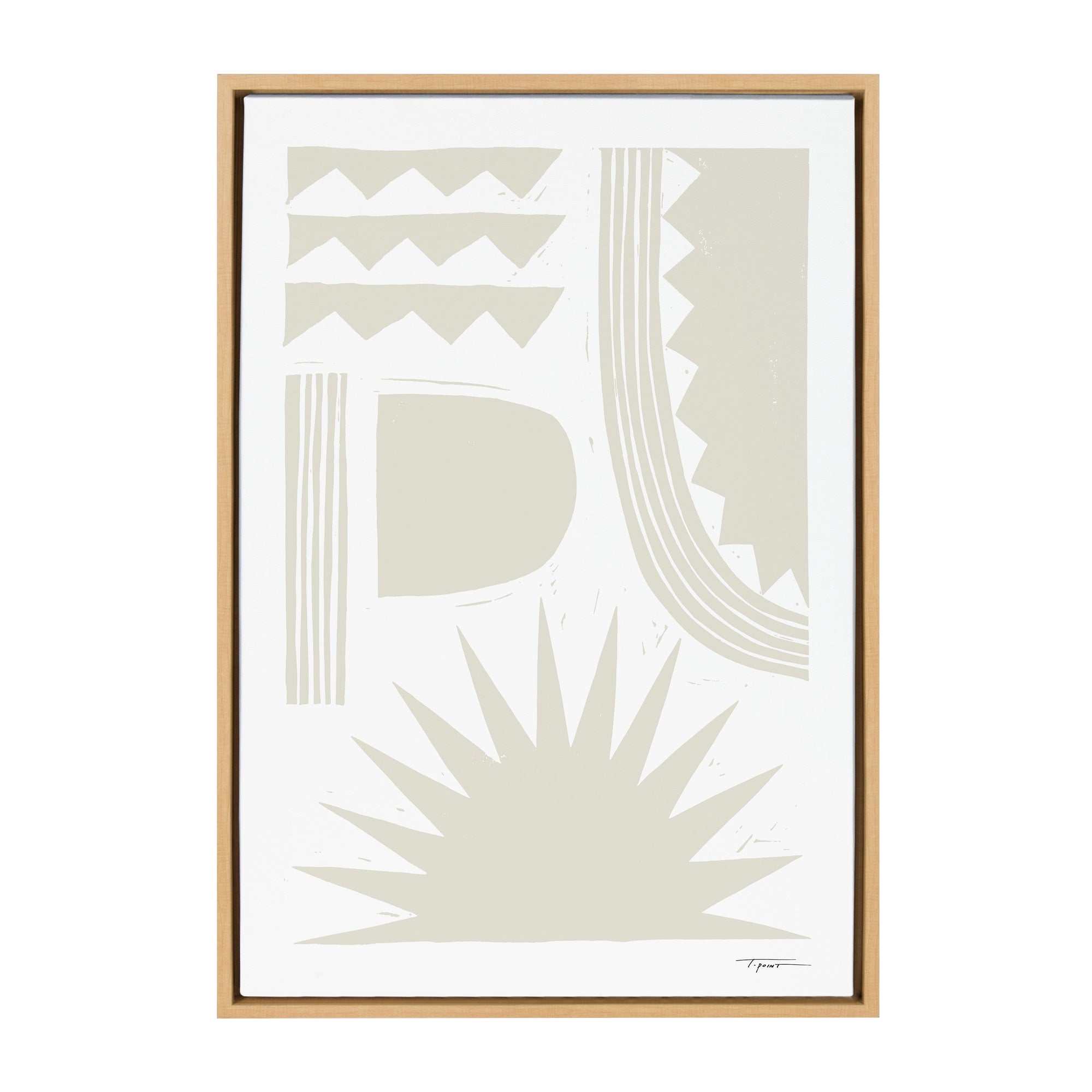 Sylvie Burst Neutral Framed Canvas by kateandlaurel - main product image for Resin Society