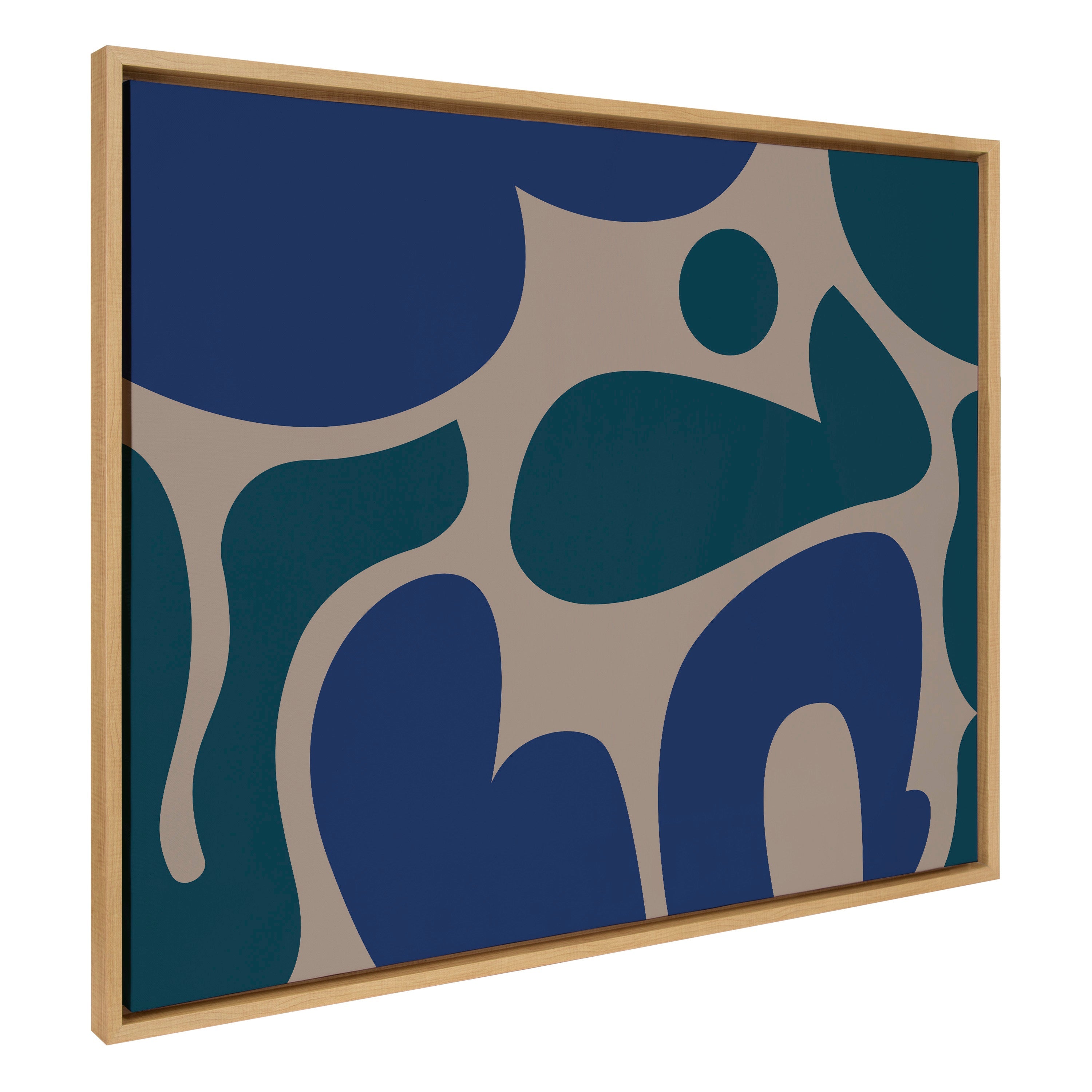 Sylvie Groovy Happy Abstract Blue and Green Framed Canvas by kateandlaurel - product image 8 for Resin Society