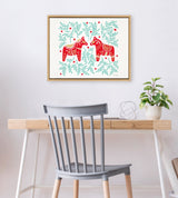 Sylvie Swedish Dala Horses Framed Canvas by kateandlaurel - product image 6 for Resin Society