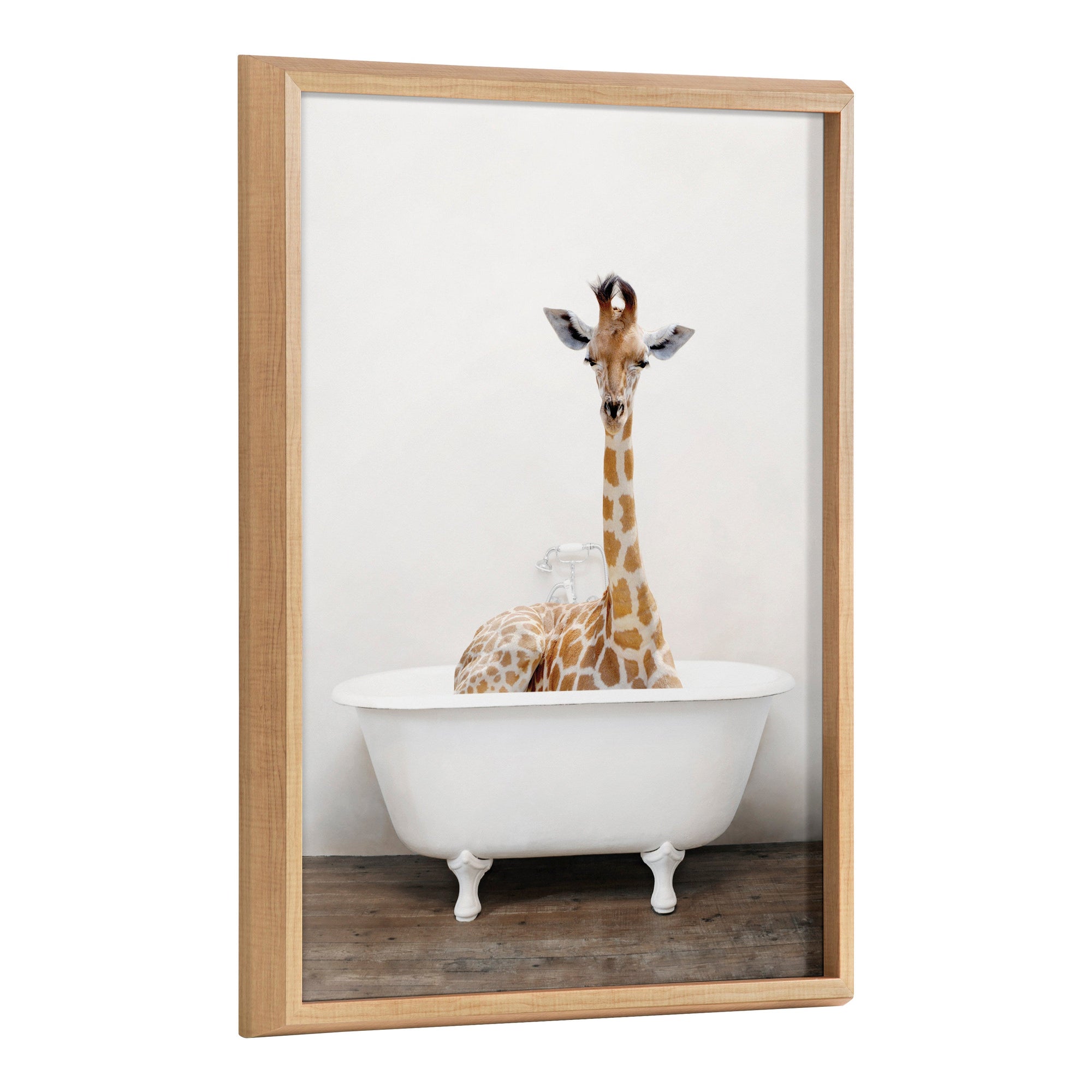 Blake Giraffe 2 in Tub Color Framed Printed Glass by kateandlaurel - main product image for Resin Society