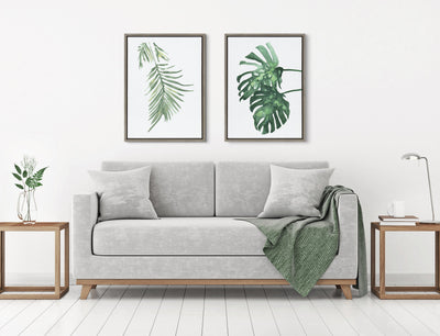 Sylvie Cheese Plant Leaves Framed Canvas by kateandlaurel - product image 4 for Resin Society