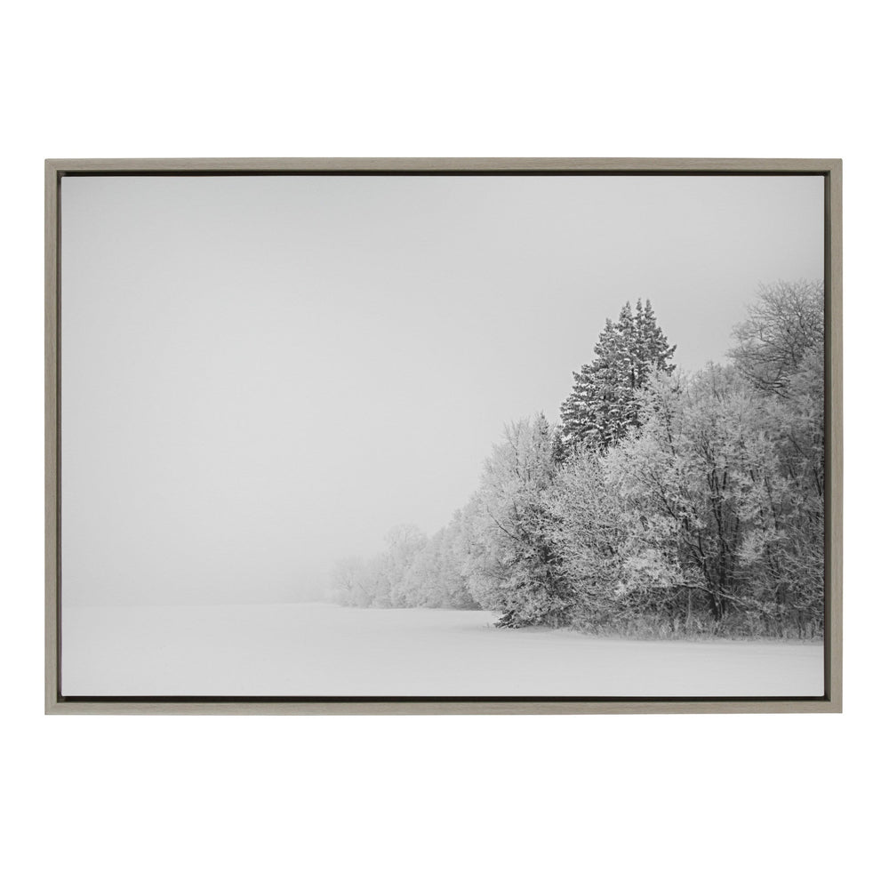 Sylvie Black and White Snow Day Framed Canvas by kateandlaurel - main product image for Resin Society