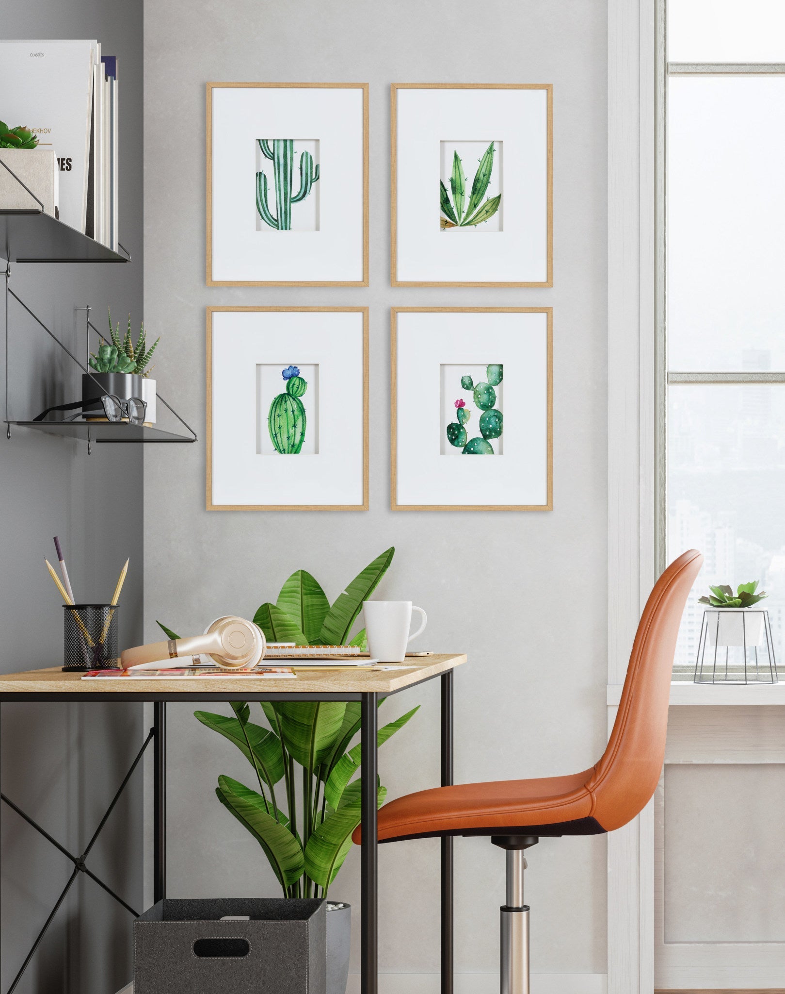 Liev Succulent Framed Print Art Set by kateandlaurel - product image 7 for Resin Society