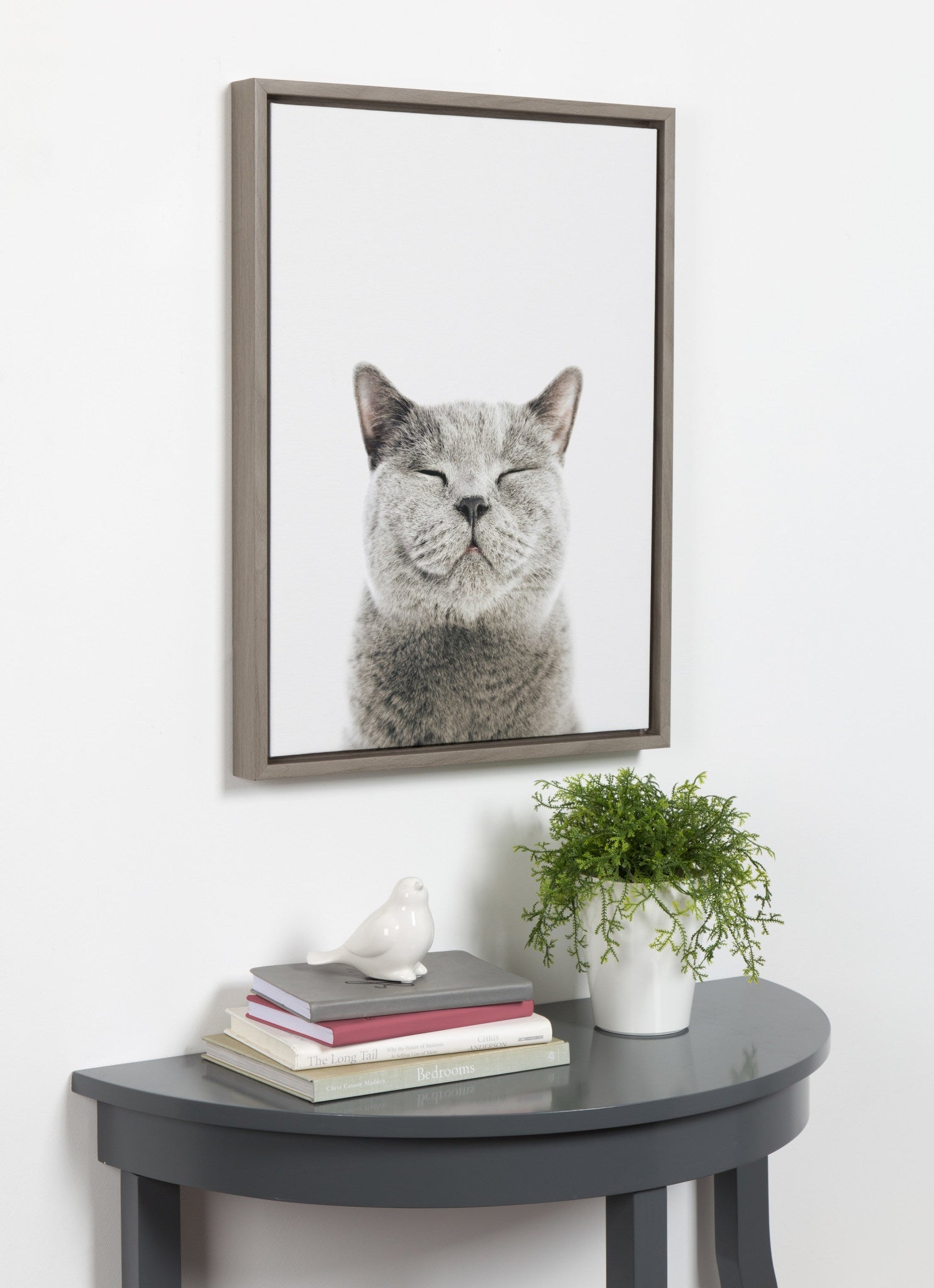 Sylvie Smiling Cat Framed Canvas by Amy Peterson Art Studio