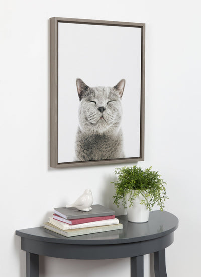 Sylvie Smiling Cat Framed Canvas by Amy Peterson Art Studio