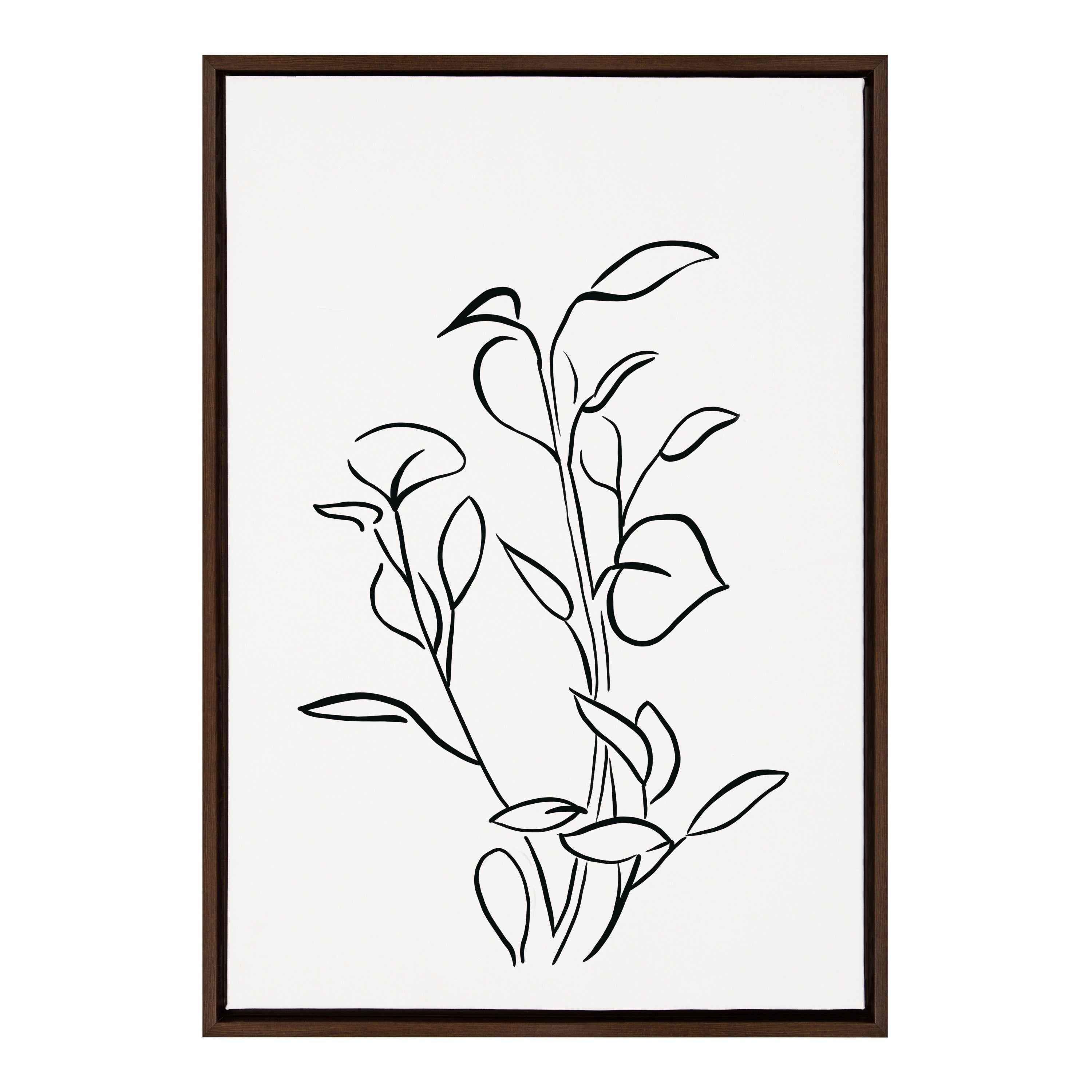 Sylvie Botanical Sketch Print No 2 Framed Canvas by kateandlaurel - main product image for Resin Society