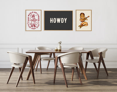 Sylvie Howdy Landscape Black Framed Canvas by Honey Island Studio