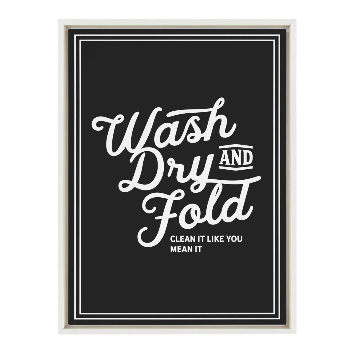 Sylvie Wash Dry and Fold Framed Canvas by kateandlaurel - main product image for Resin Society