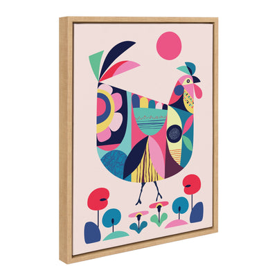 Sylvie Mid Century Modern Wyandotte Framed Canvas by kateandlaurel - product image 2 for Resin Society