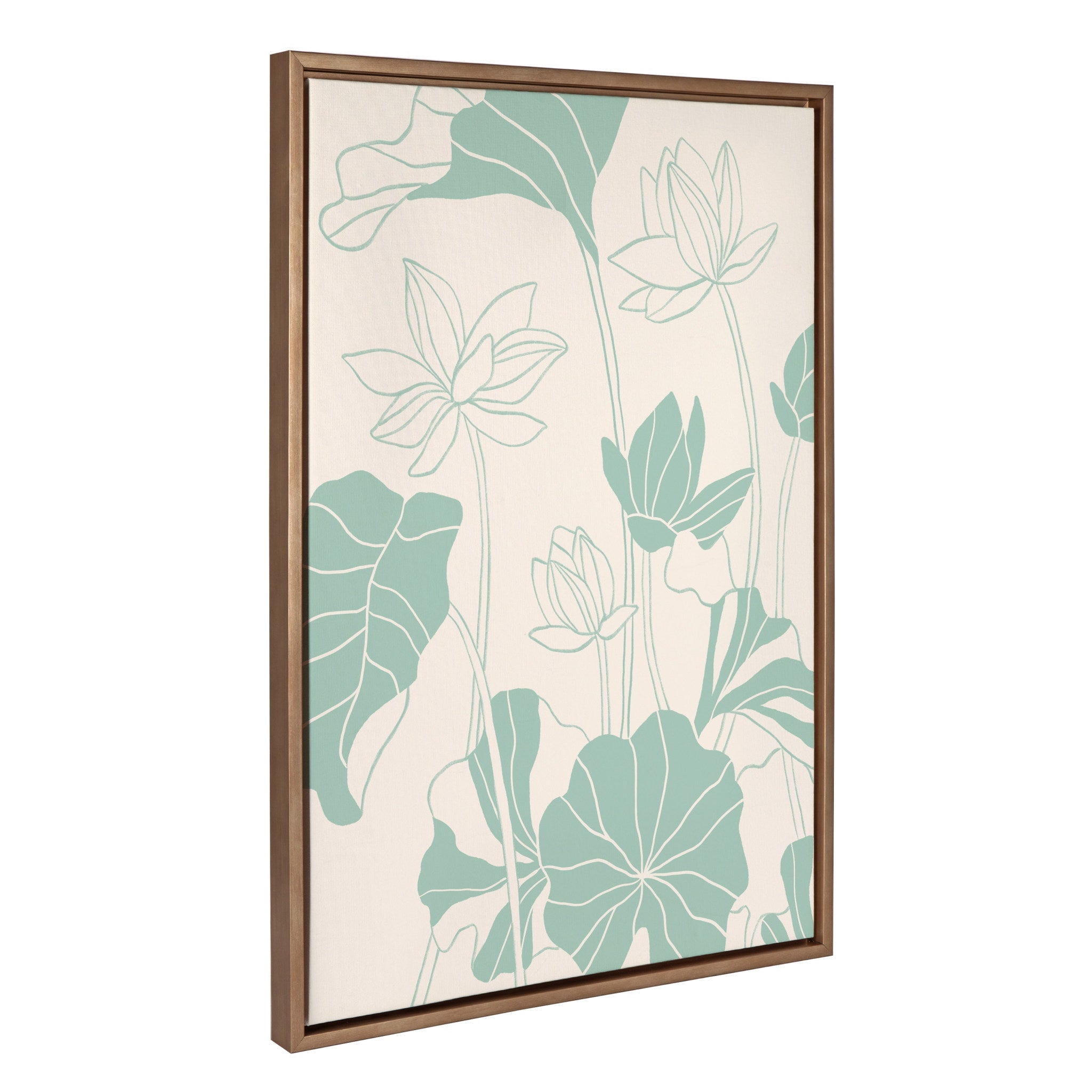 Sylvie Lotus Garden Framed Canvas by kateandlaurel - product image 2 for Resin Society