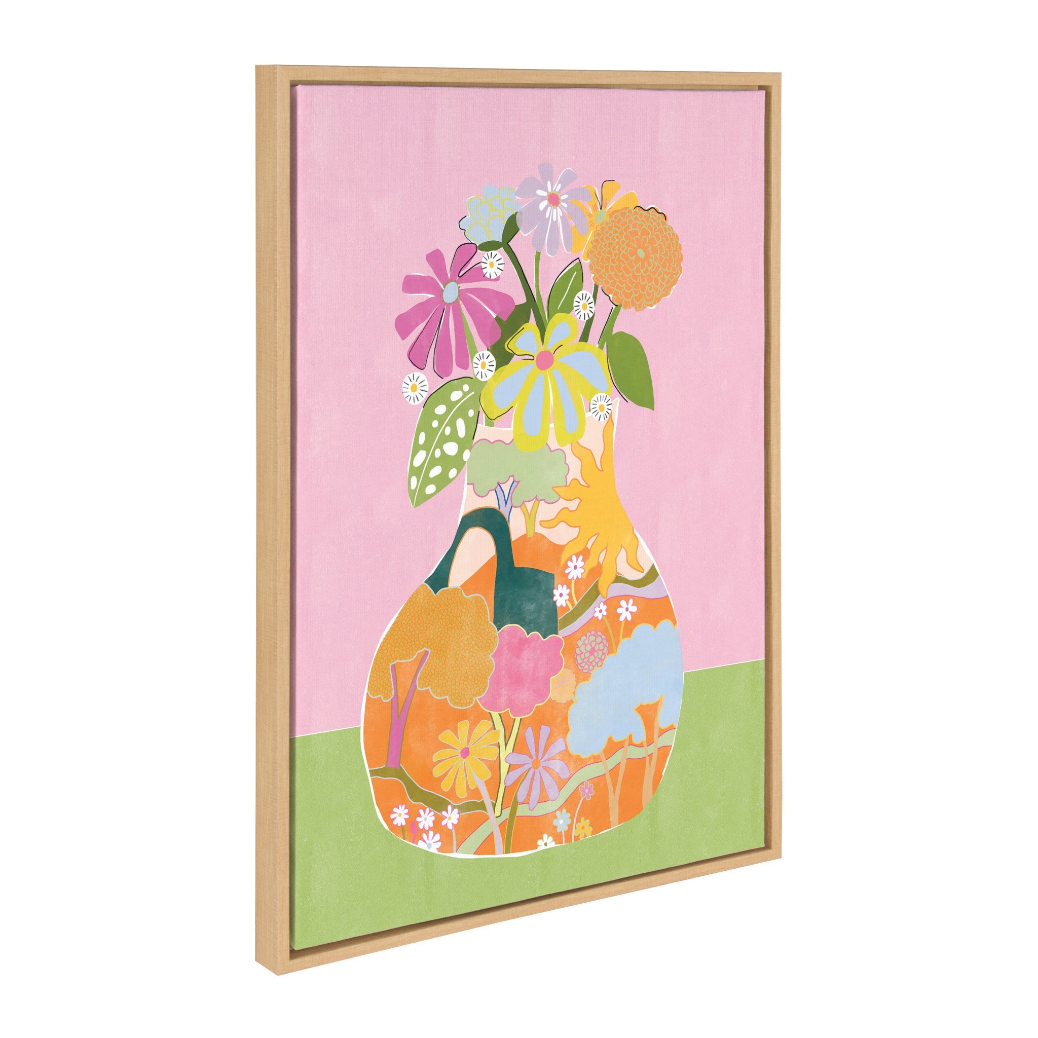 Sylvie Miracle Vase Framed Canvas by kateandlaurel - product image 2 for Resin Society