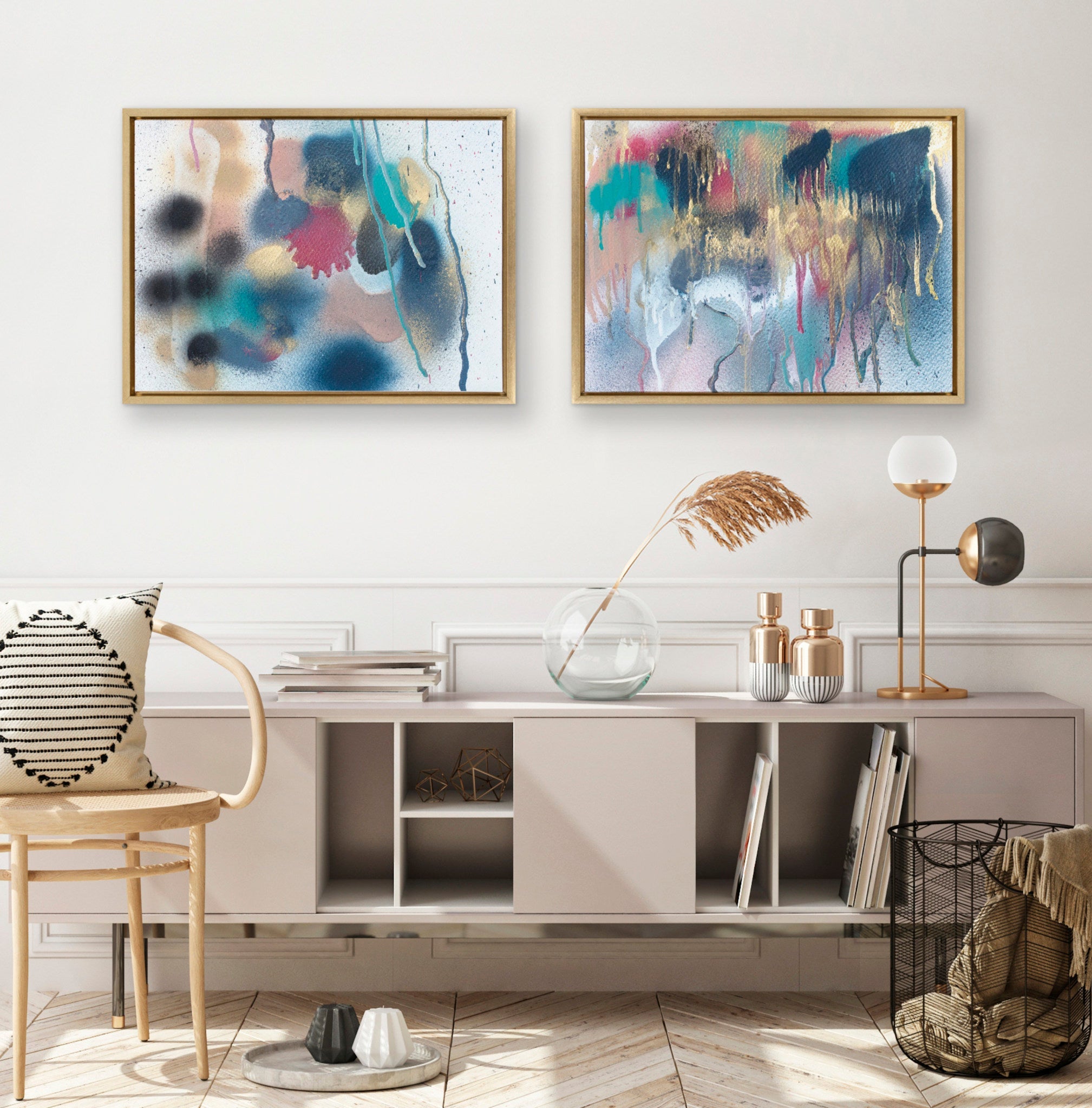 Sylvie The Sanaa Way Framed Canvas Set by kateandlaurel - product image 9 for Resin Society