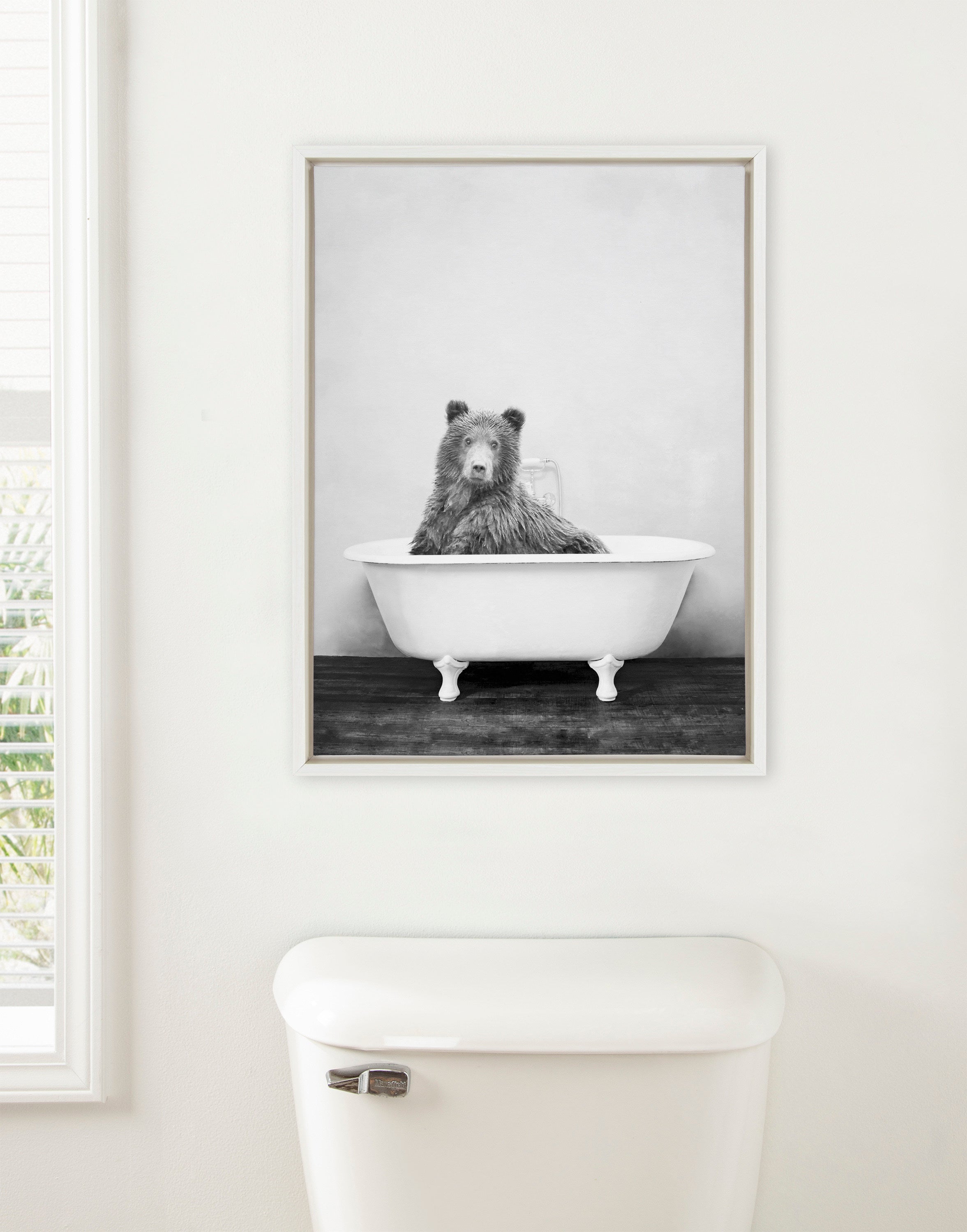 Sylvie Bear in the Tub Framed Canvas by kateandlaurel - product image 10 for Resin Society