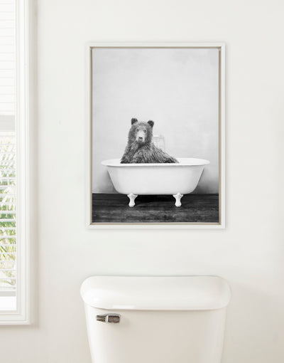 Sylvie Bear in the Tub Framed Canvas by kateandlaurel - product image 10 for Resin Society