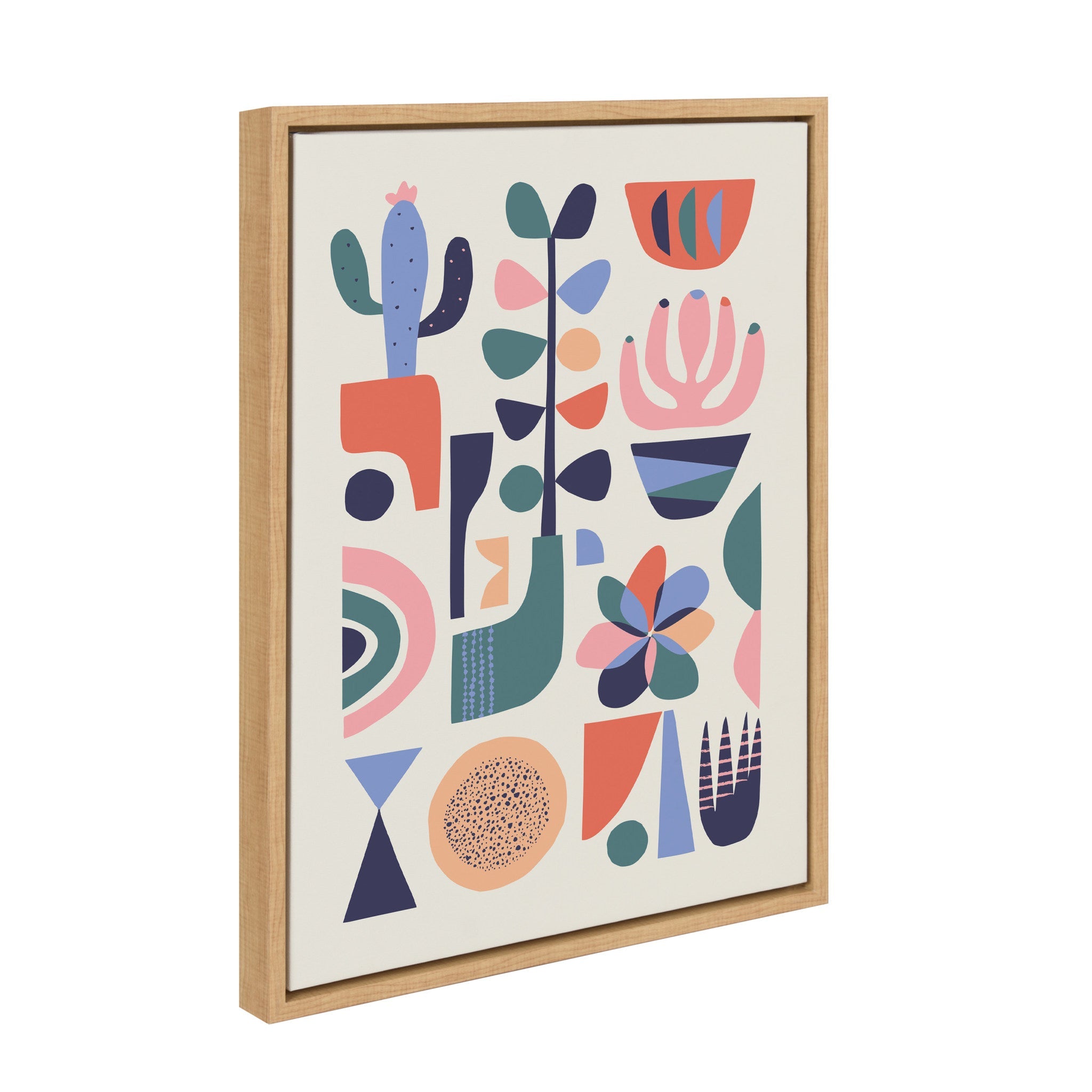 Sylvie Mid Century Succulents Framed Canvas by kateandlaurel - product image 2 for Resin Society
