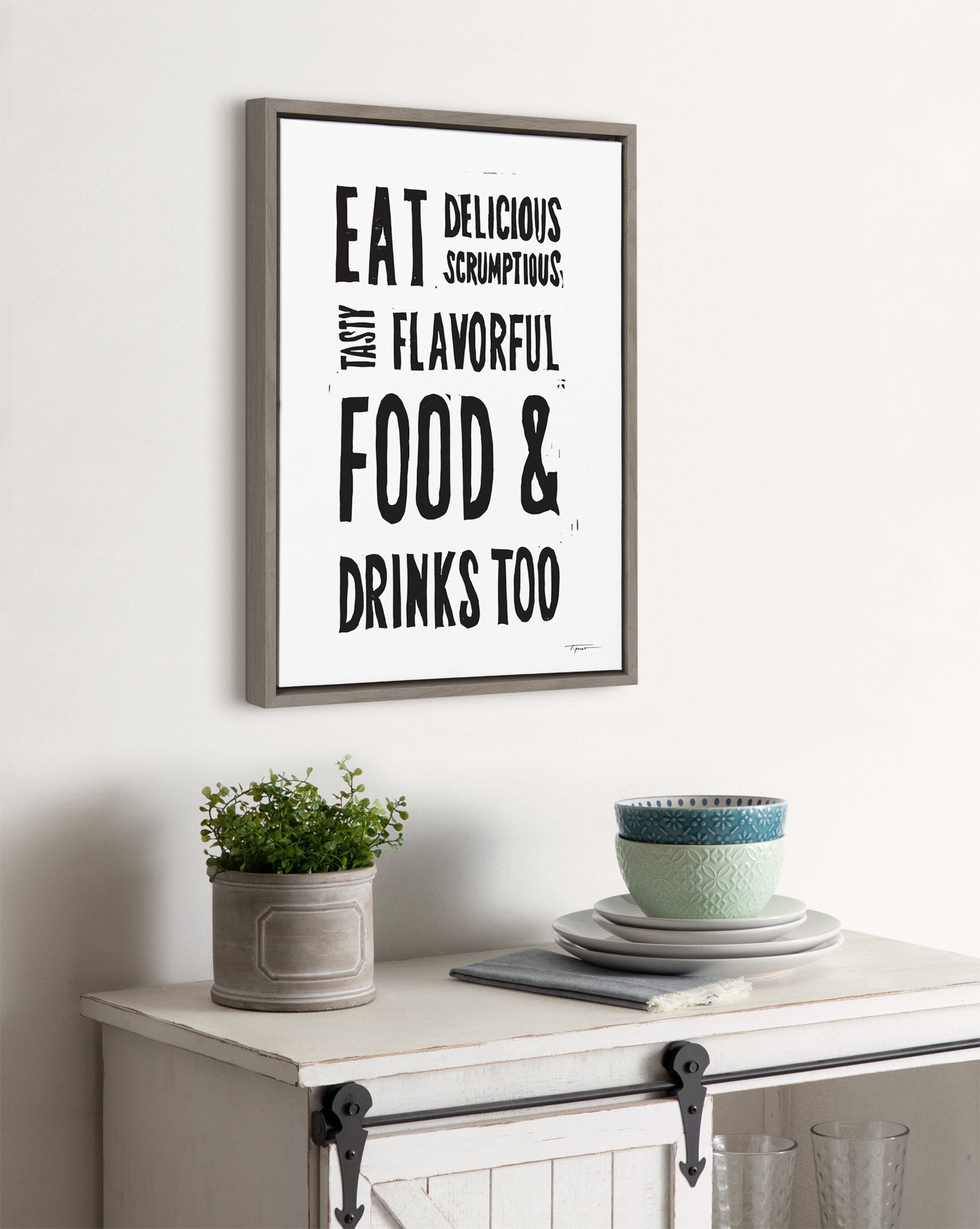 Sylvie Eat Delicious Food Framed Canvas by kateandlaurel - product image 7 for Resin Society