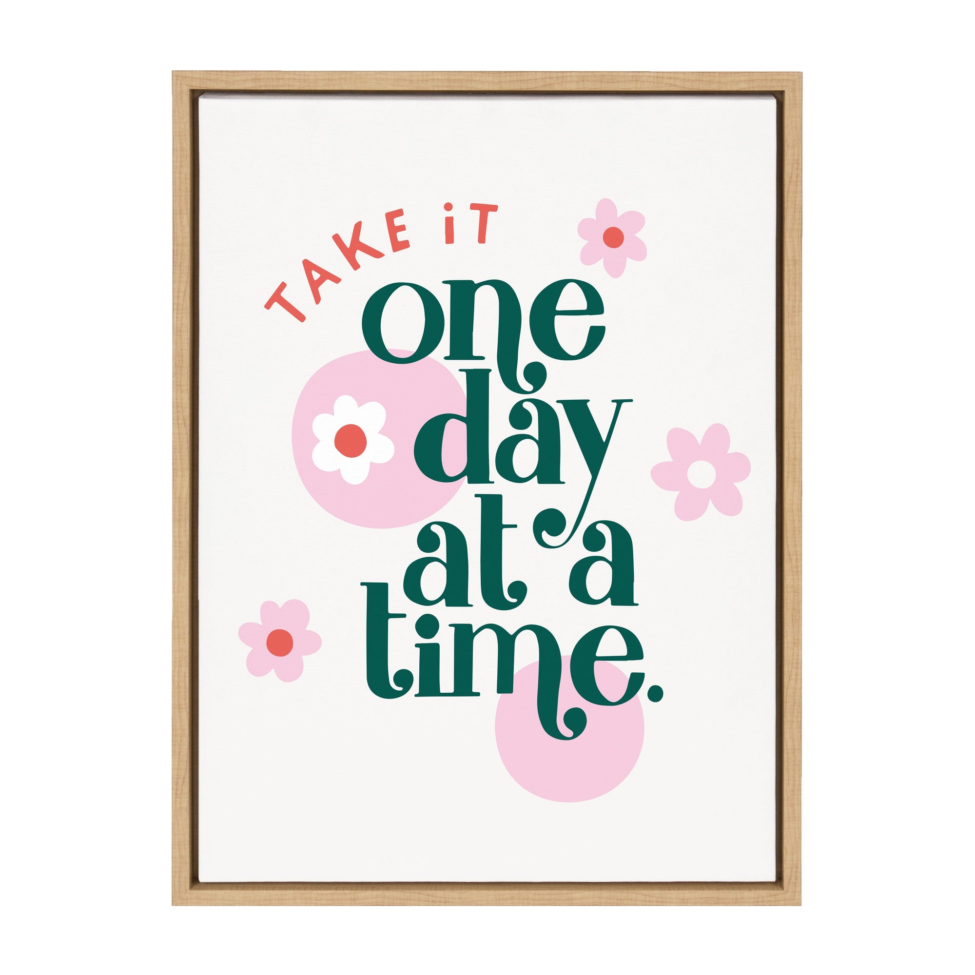 Sylvie Take It One Day At A Time Framed Canvas by kateandlaurel - product image 10 for Resin Society