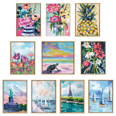 Sylvie Flamingo Study and Feathery Friend Framed Canvas Art Set by Rachel Christopoulos
